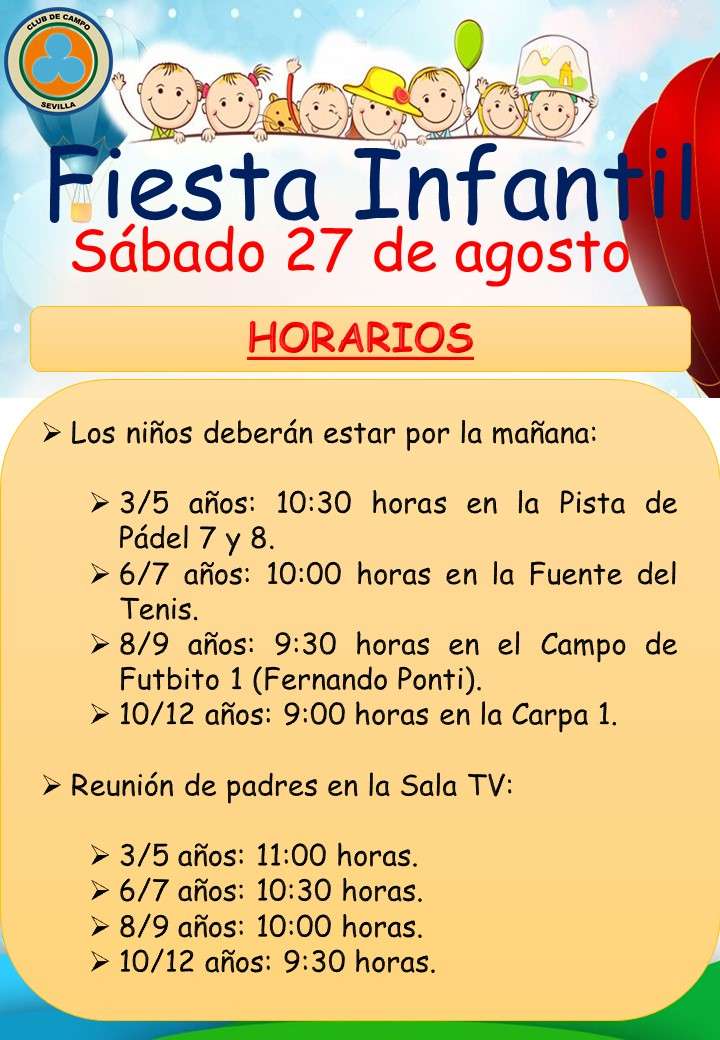 NORMAS DE PARTICIPACIÓN PARA LA FIESTA INFANTIL - CLUB CAMPO SEVILLA